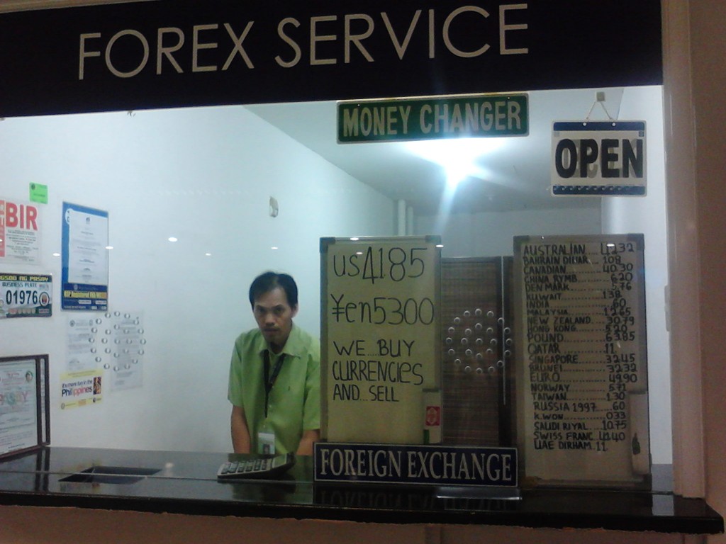 Airport currency exchange counter